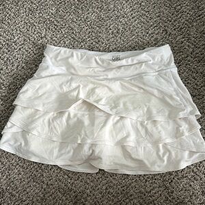 Athleta White Ruffled Skirt